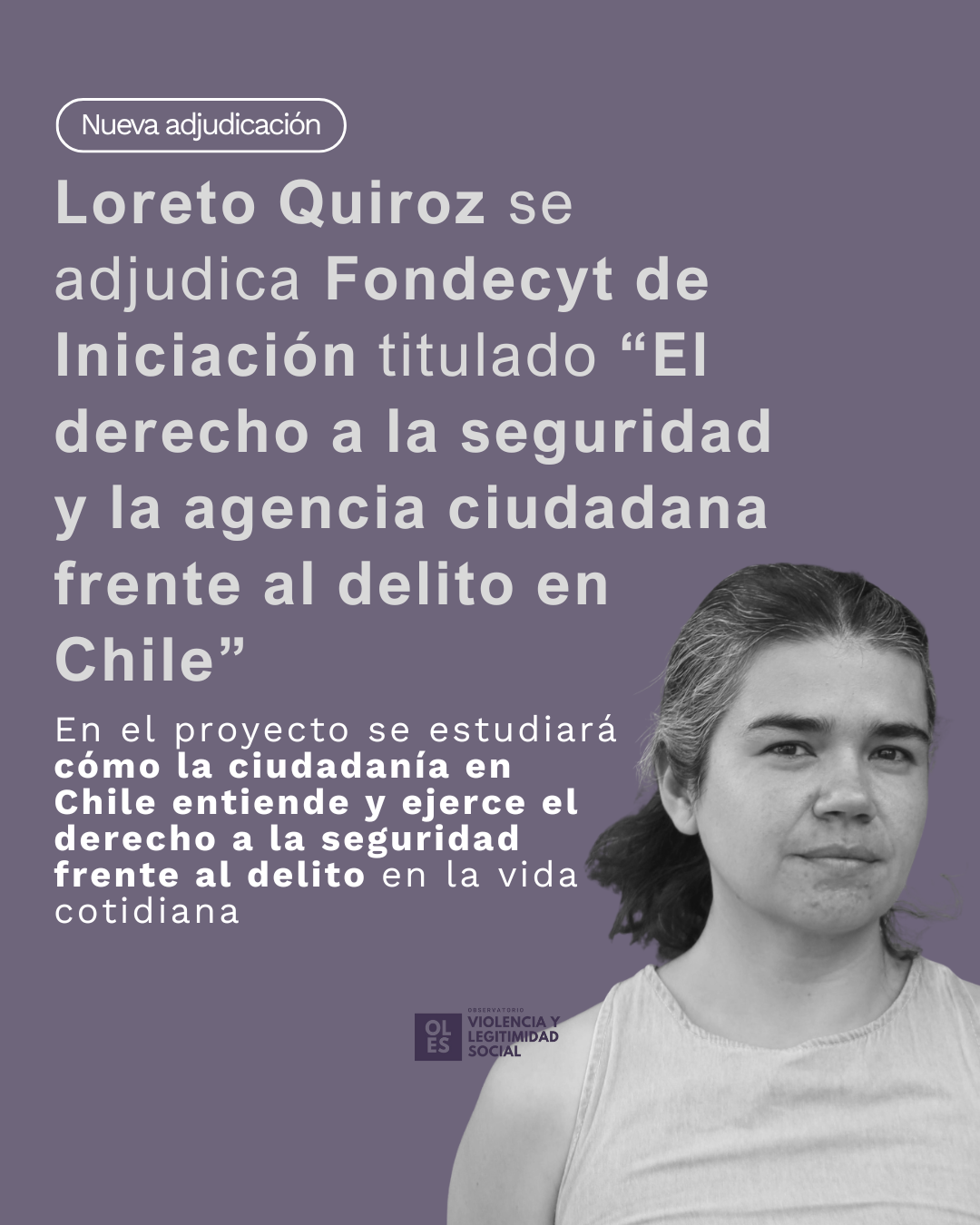 Investigadora Loreto Quiroz se adjudica Fondecyt Iniciación